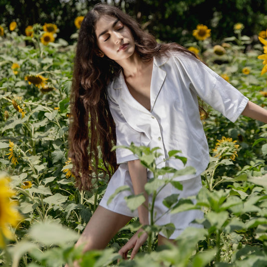 Pearl While Shirt Set