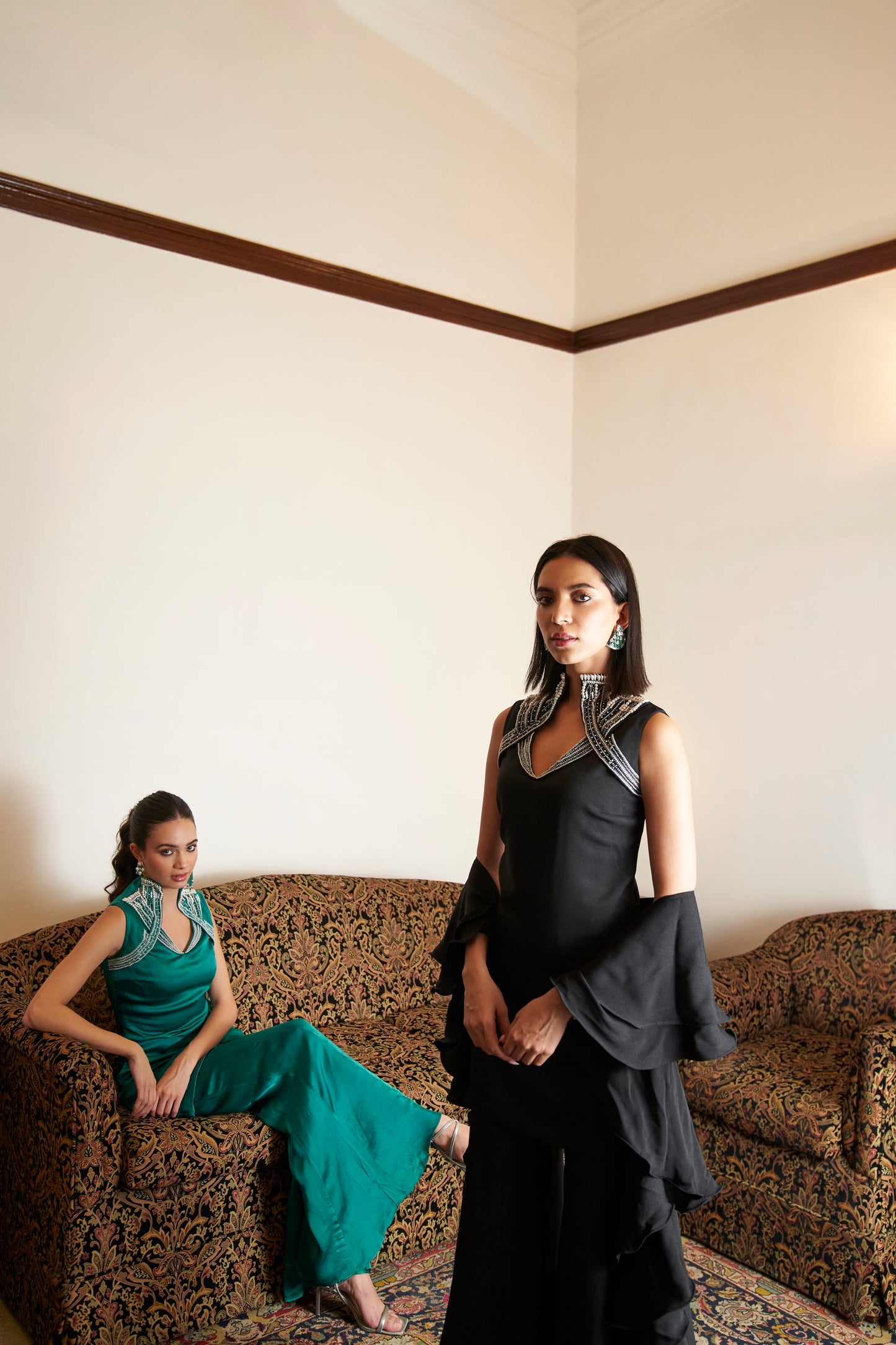 Midnight Black pearl Sharara Set