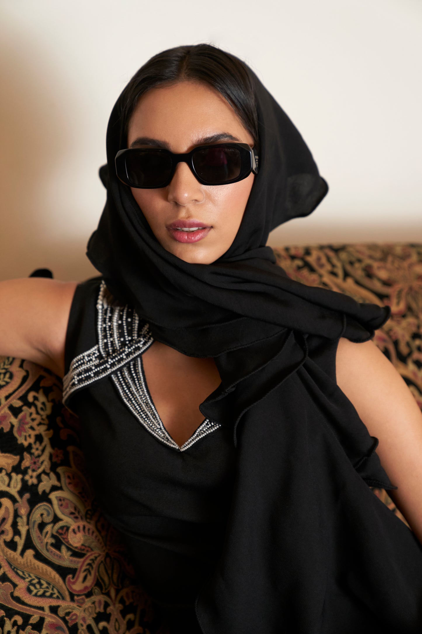 Midnight Black pearl Sharara Set