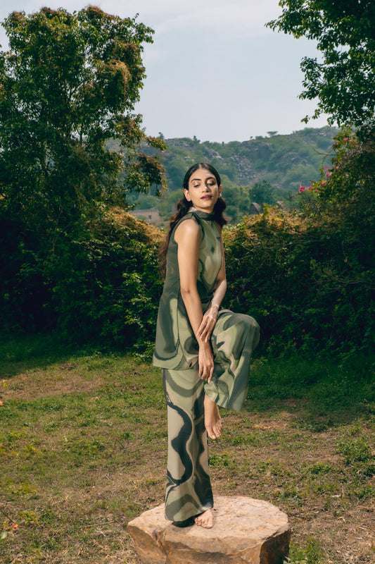 Serene Green Bow Co-ord Set
