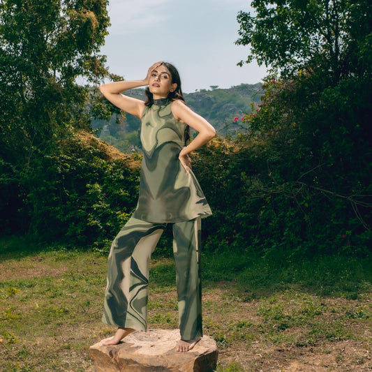 Serene Green Bow Co-ord Set