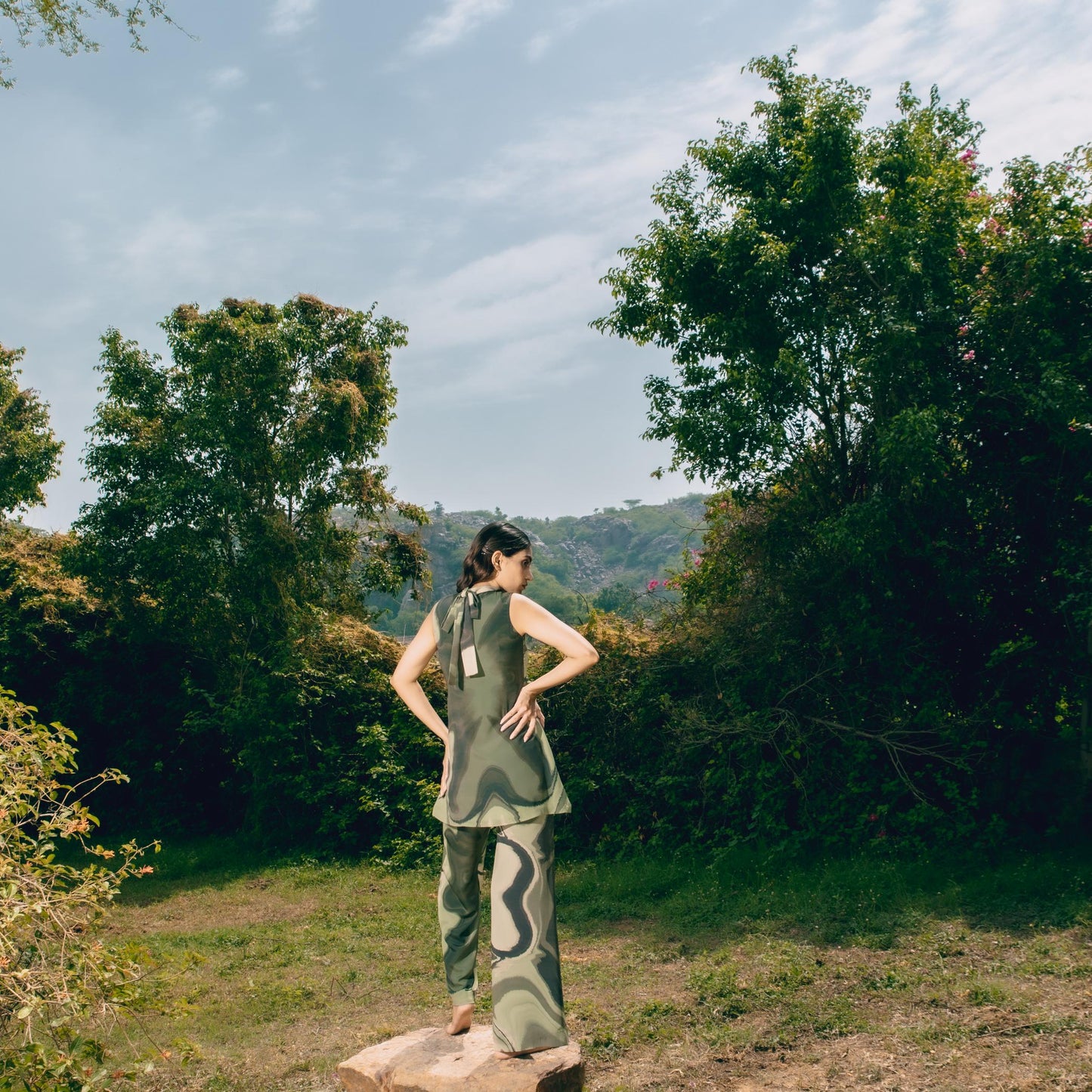 Serene Green Bow Co-ord Set